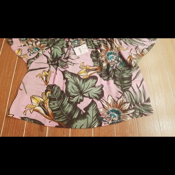J Crew Factory printed tie cold-shoulder top 12 - Picture 6 of 7